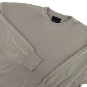 Bogner Men's L Crewneck Wool Blend Sweater Beige Knit‎ Long Sleeve Italian Yarn